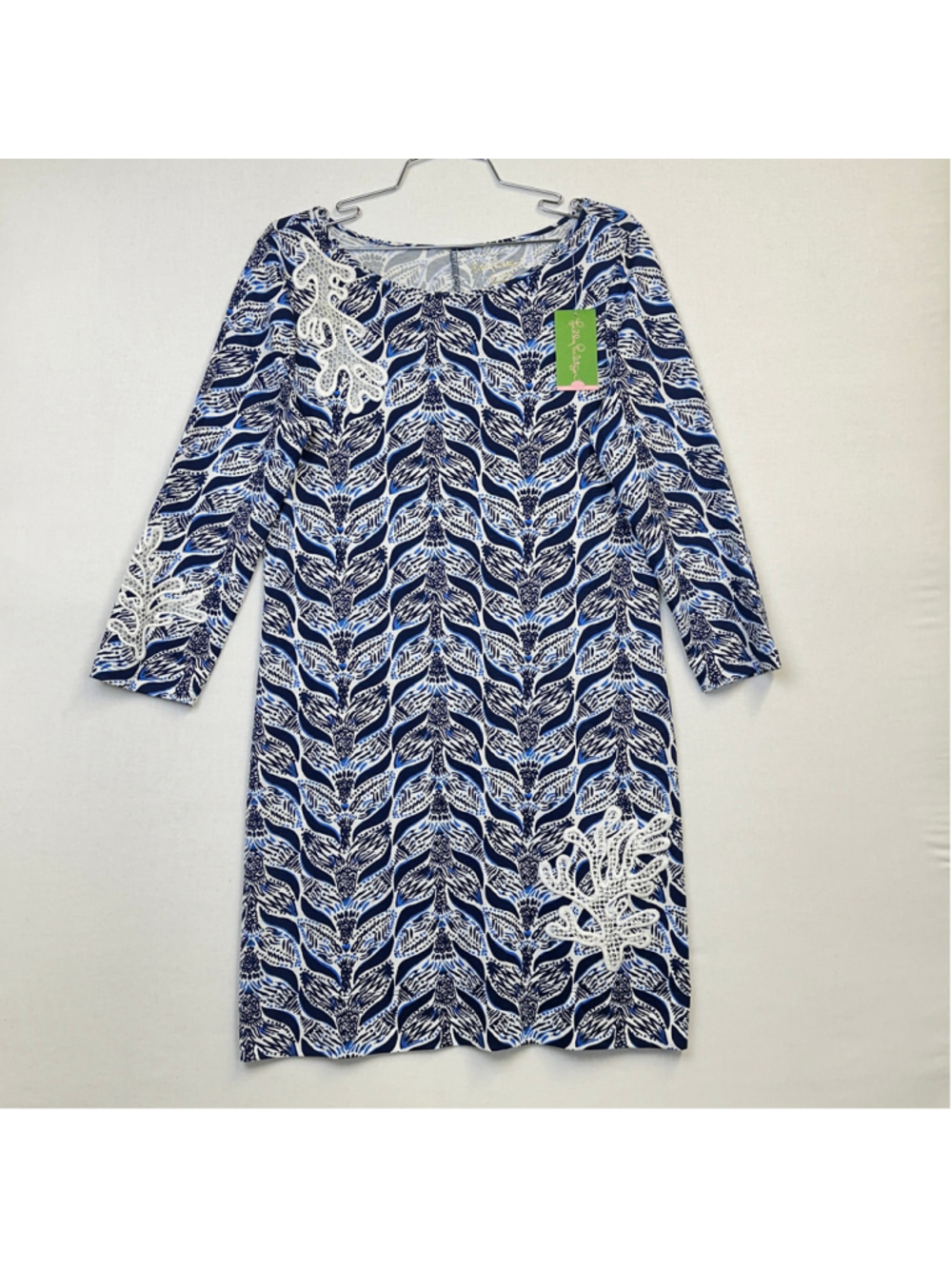Lilly Pulitzer Marlowe Dress A Mermaids Tail Blue White Women's M NWT